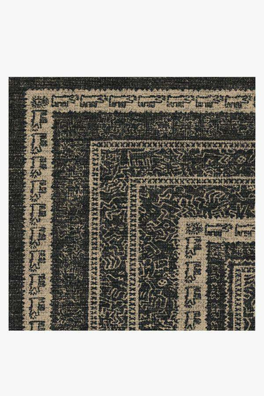 Abstract Rugs * | Cheapest Ruggable Keith Haring Delancey Soft Black