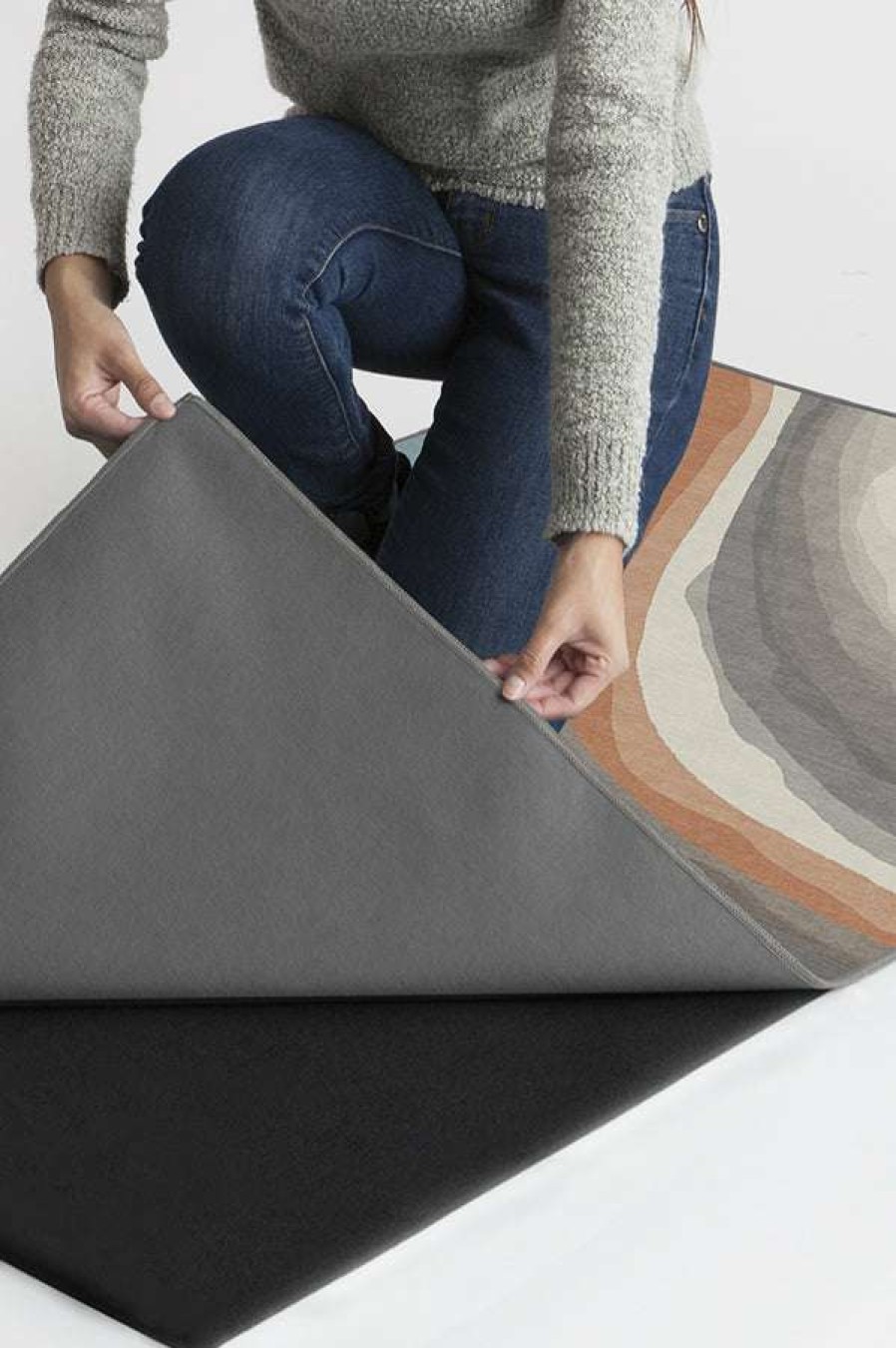 Abstract Rugs * | Outlet Ruggable Watercolor Waves Sandstone Rug