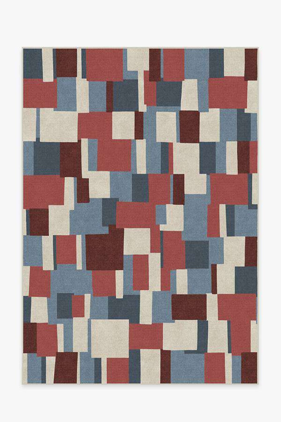 8 10 Red Area Rugs * | Best Deal Ruggable Blockera Red Rug