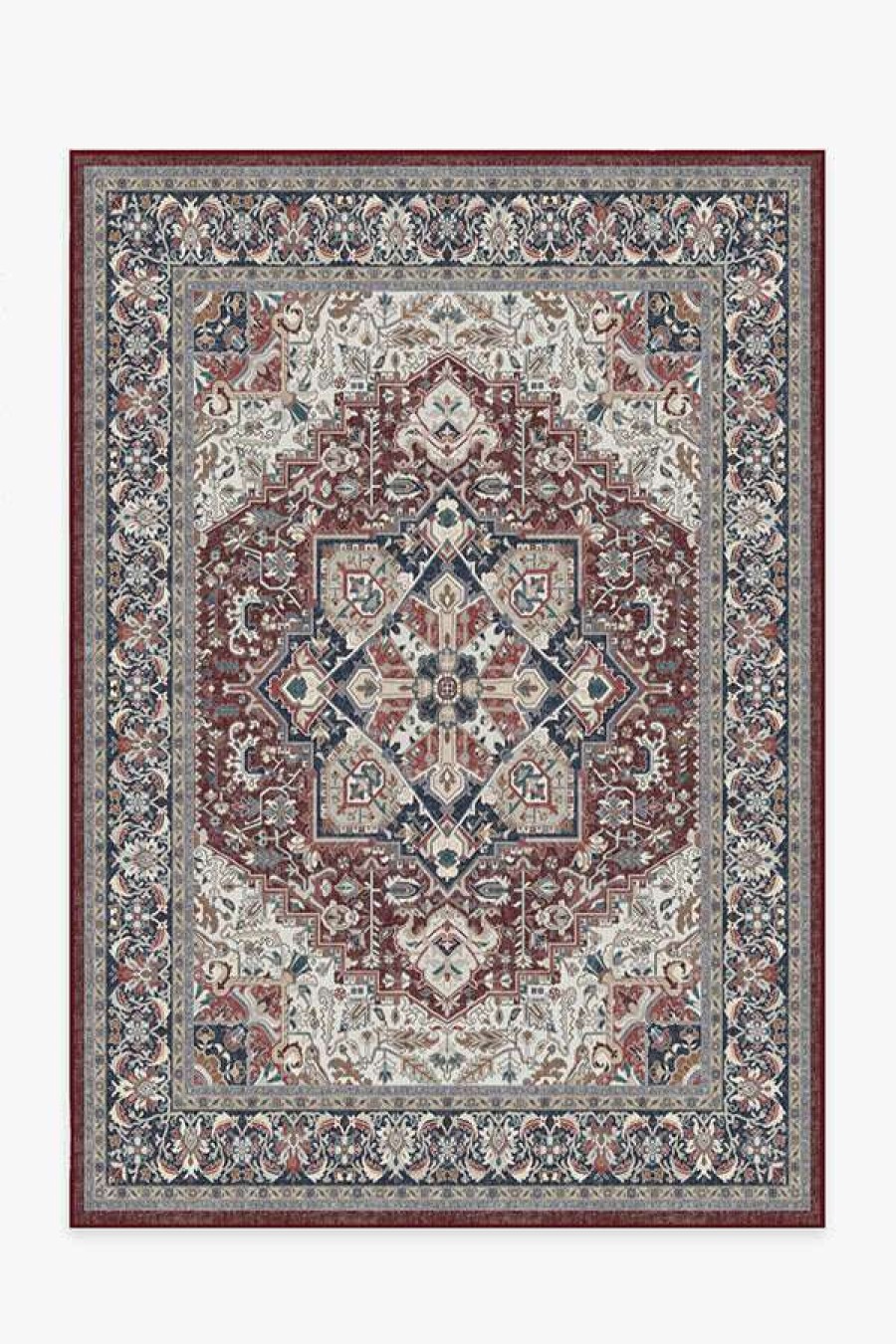 8 10 Red Area Rugs * | Cheap Ruggable Hendesi Heriz Bordeaux Rug