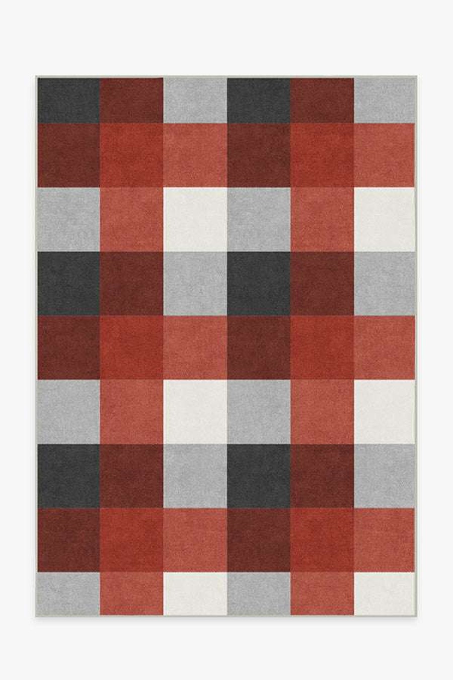 8 10 Red Area Rugs * | Promo Ruggable Buffalo Plaid Black & Red Rug