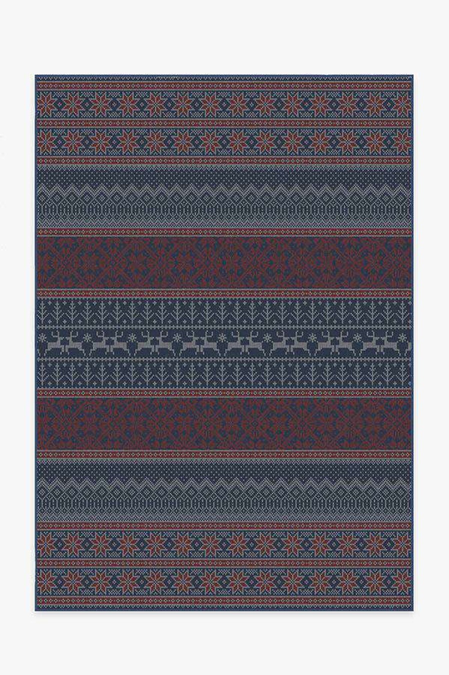 8 10 Red Area Rugs * | Budget Ruggable Fair Isle Red Rug