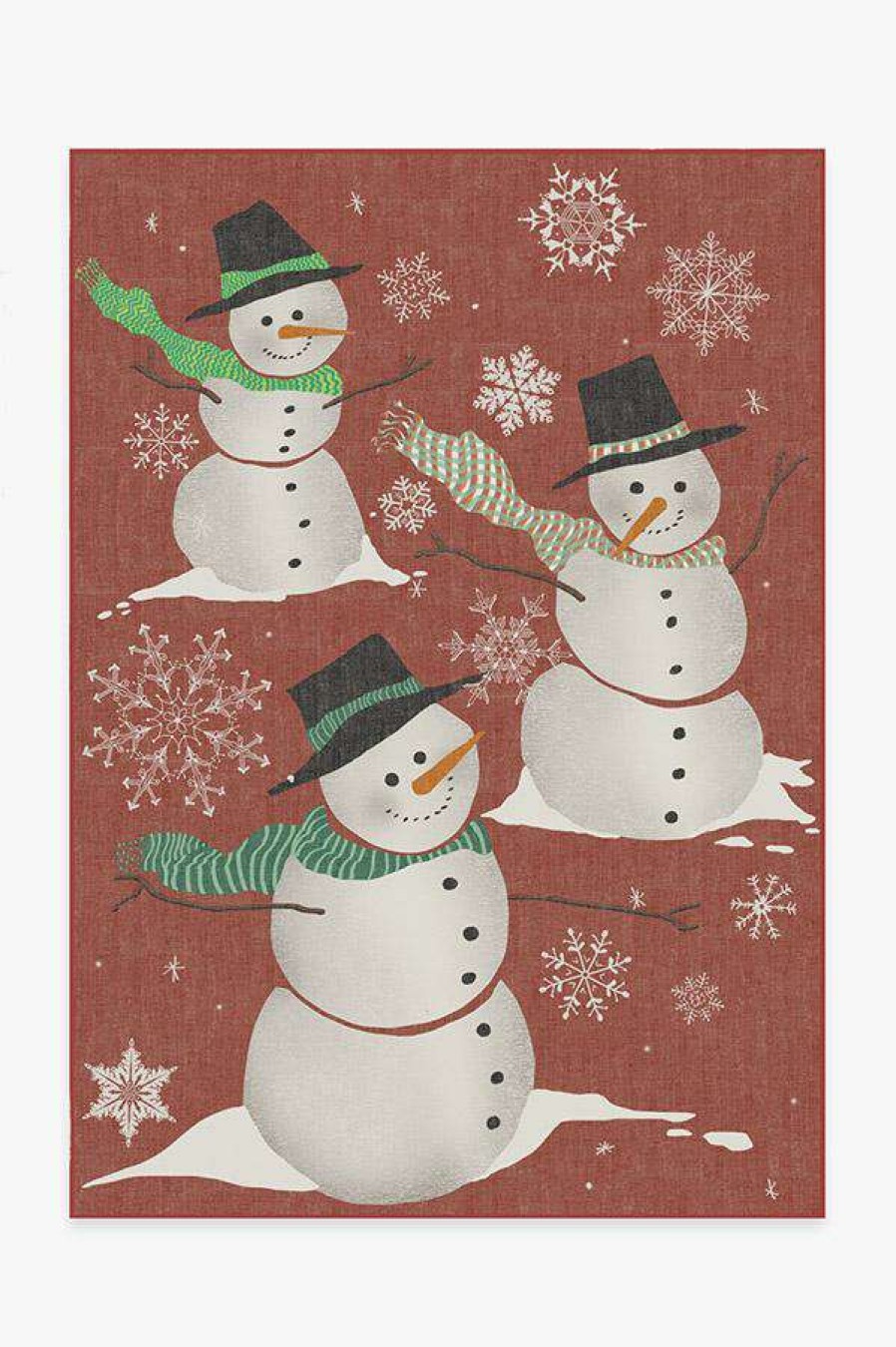 8 10 Red Area Rugs * | Discount Ruggable Snowman Rug