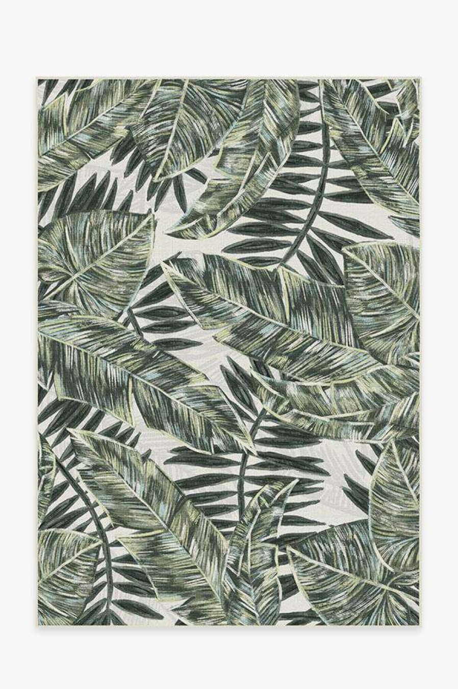 6 9 Outdoor Rugs * | Hot Sale Ruggable Outdoor Filifera Palm Green Rug