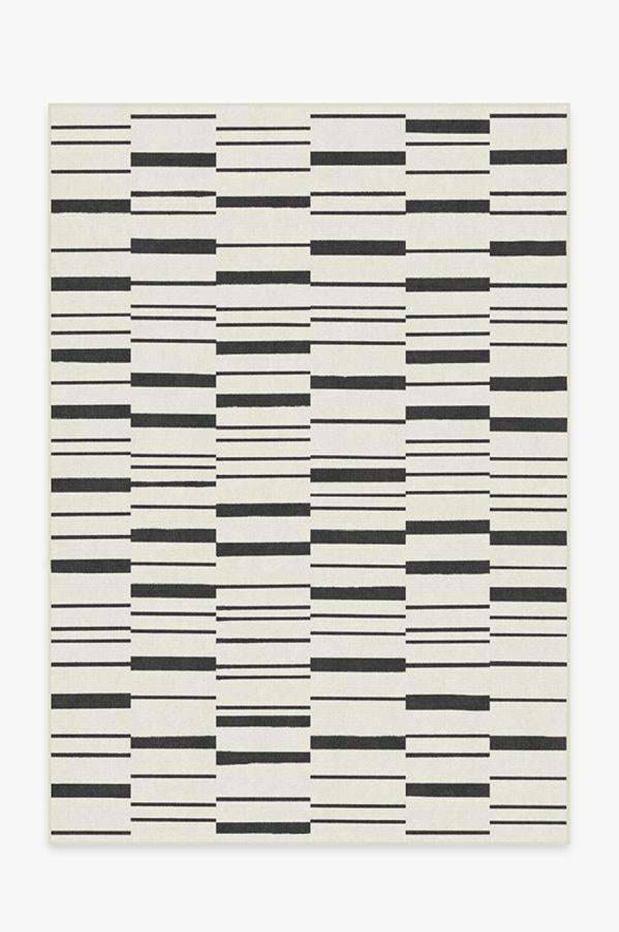 8 10 Black And White Rugs * | Best Sale Ruggable Broken Stripe Black Rug