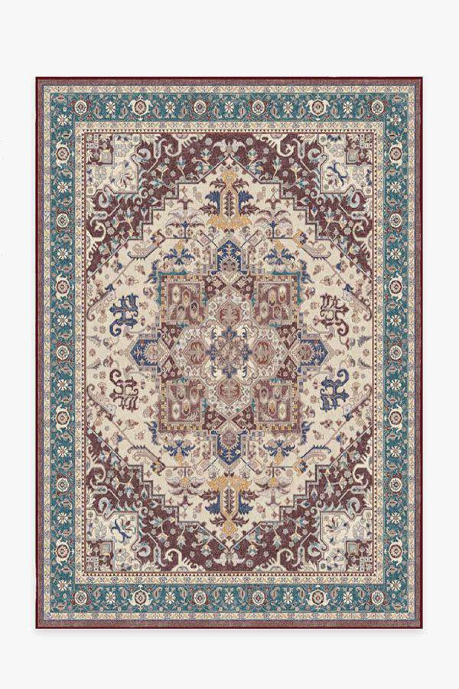 8 10 Red Area Rugs * | Top 10 Ruggable Vintage Heriz Ruby Rug