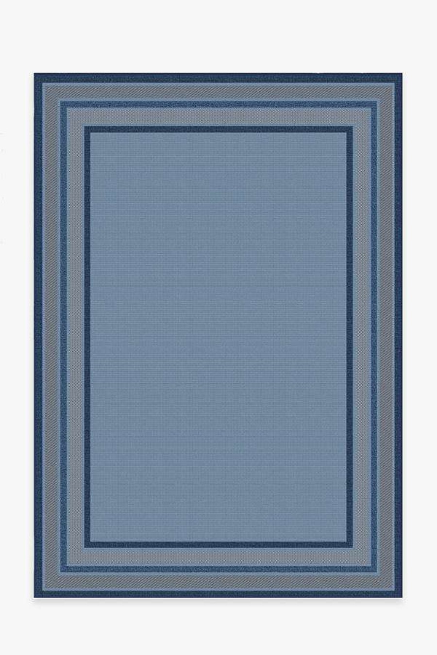 6 9 Outdoor Rugs * | New Ruggable Outdoor Picnic Border Blue Rug