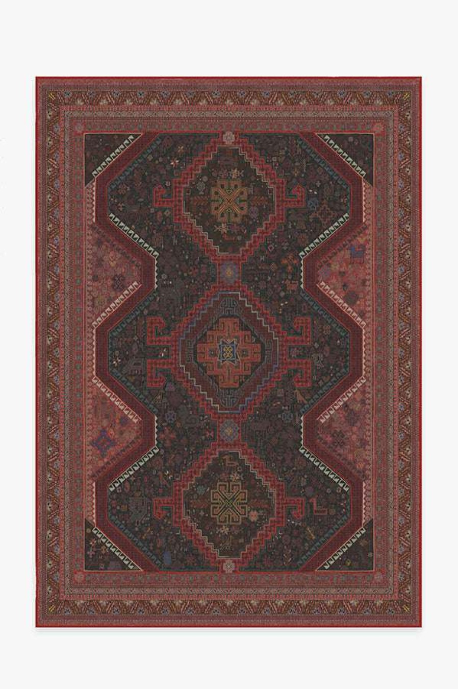 8 10 Red Area Rugs * | Brand New Ruggable Zareen Oxblood Red Rug