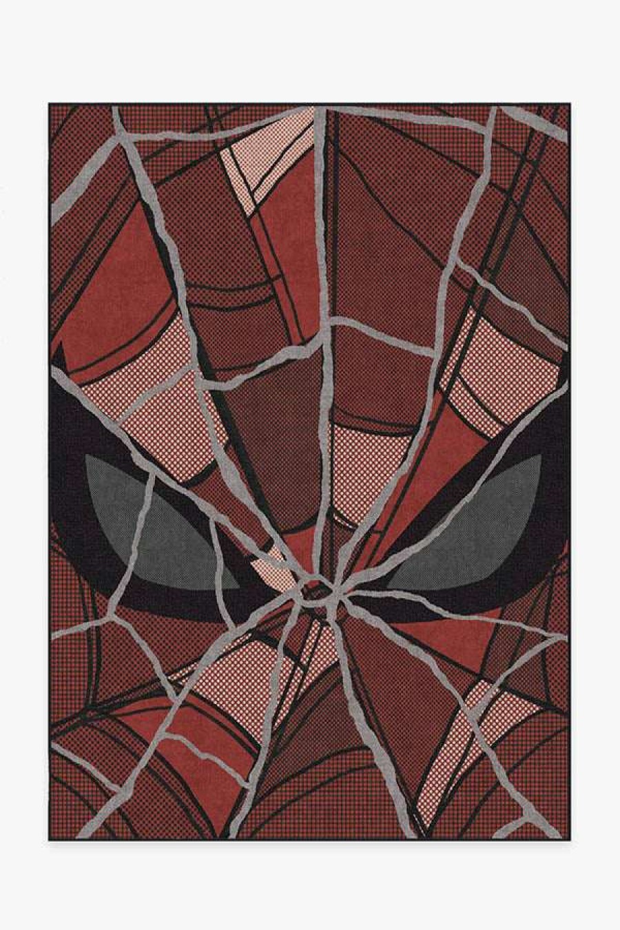 Abstract Rugs * | New Ruggable Webbed Hero Marvel Red Rug