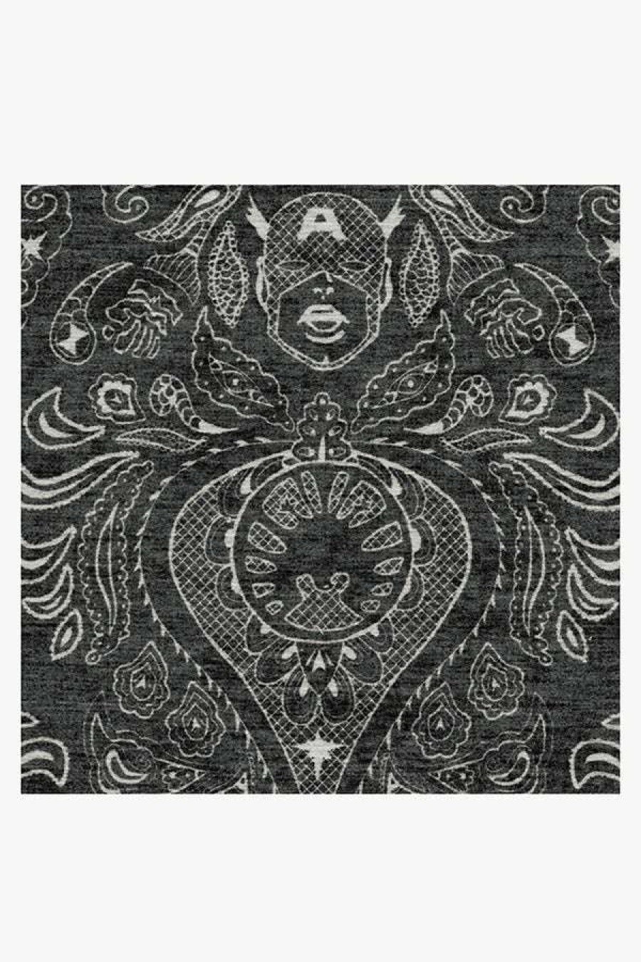 8 10 Black And White Rugs * | Outlet Ruggable Marvel Damask Charcoal Rug