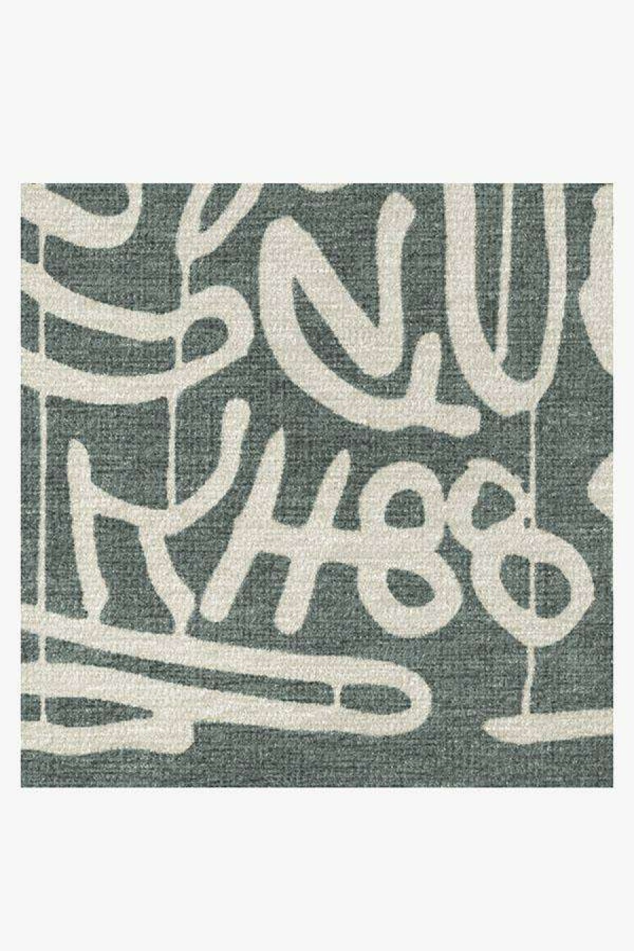 Abstract Rugs * | Cheapest Ruggable Keith Haring Freestyle Slate Green