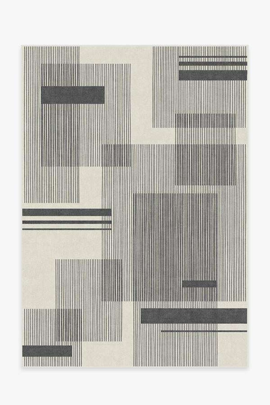 8 10 Black And White Rugs * | Deals Ruggable Quadra Black & White Rug