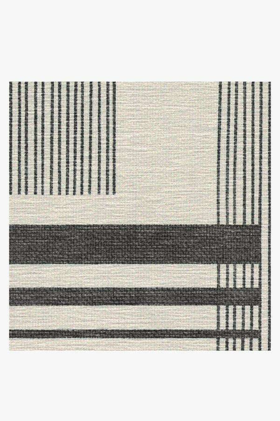 8 10 Black And White Rugs * | Deals Ruggable Quadra Black & White Rug