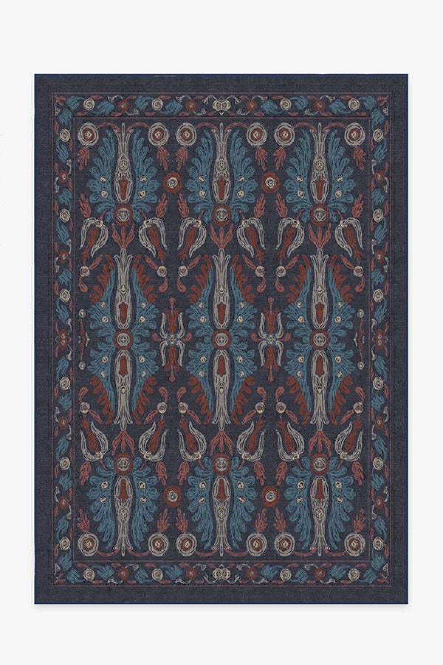 8 10 Red Area Rugs * | Budget Ruggable Anna Sui Lady Shalott Navy Rug