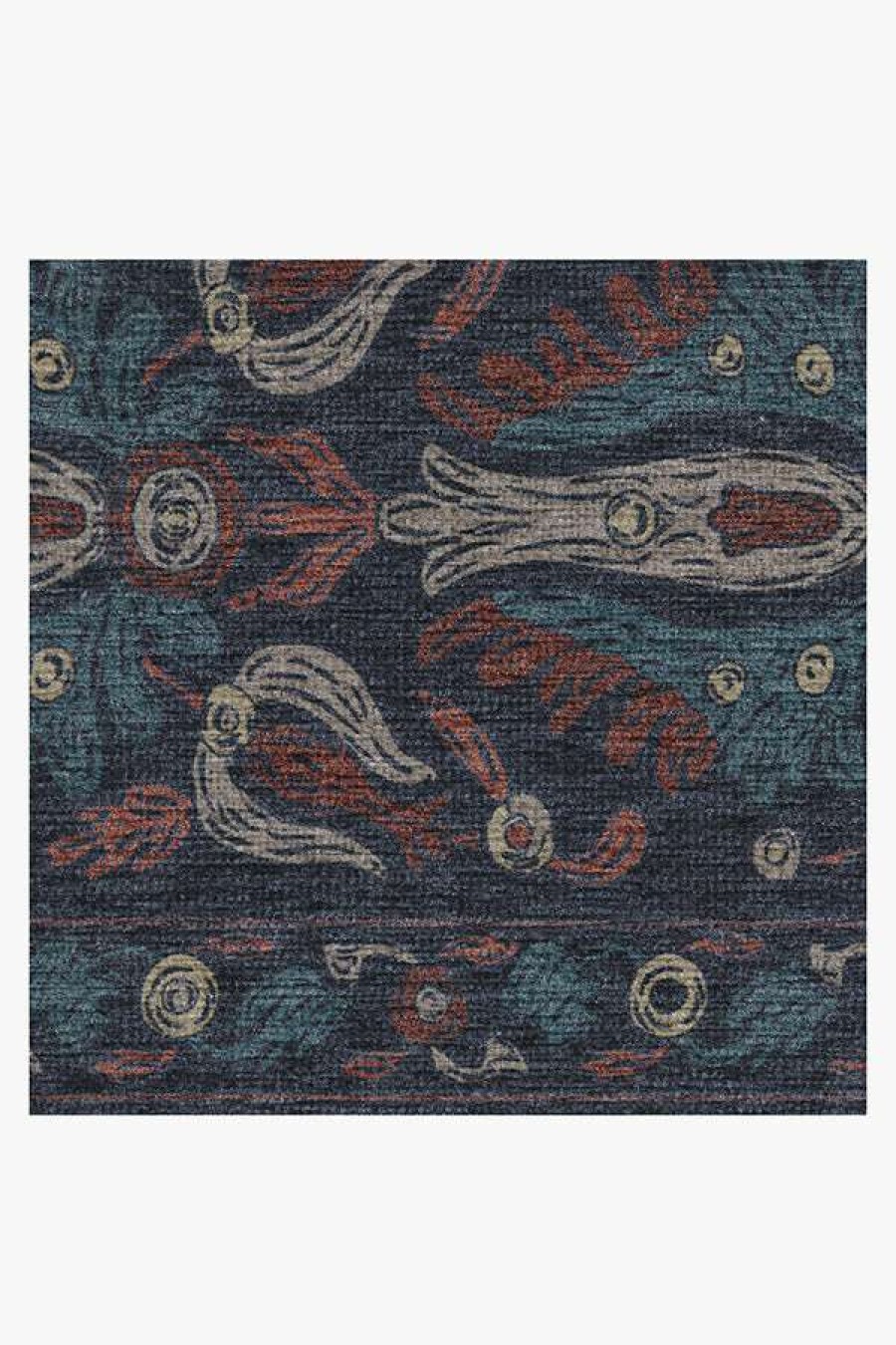 8 10 Red Area Rugs * | Budget Ruggable Anna Sui Lady Shalott Navy Rug