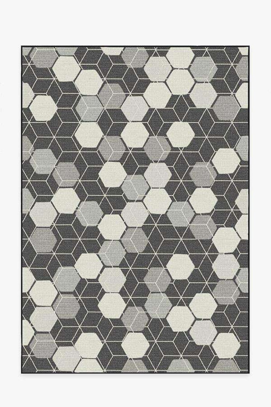 6 9 Outdoor Rugs * | Promo Ruggable Outdoor Honeycomb Black Rug