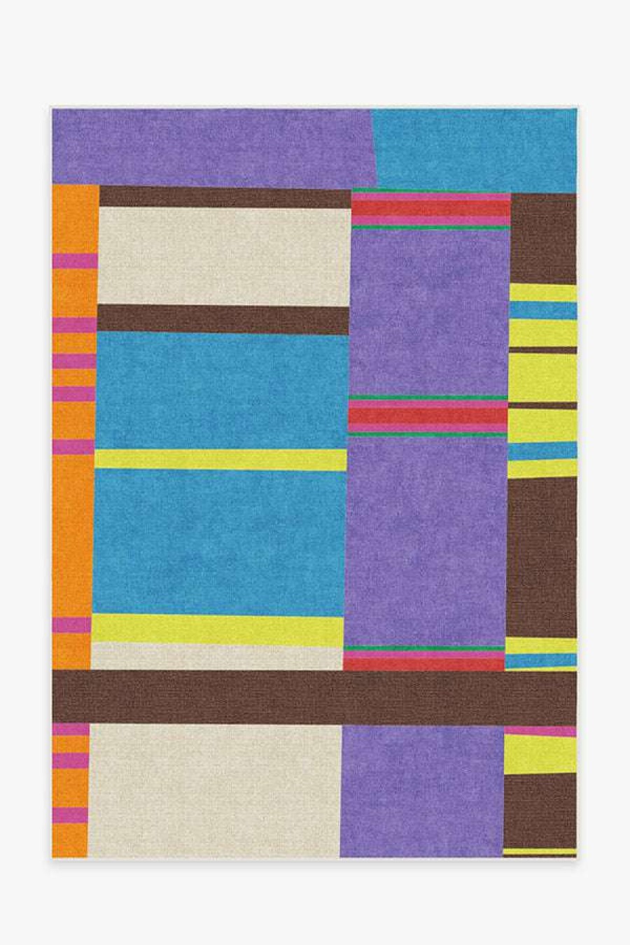 Abstract Rugs * | Wholesale Ruggable Monica Ahanonu Celery Multicolor Rug