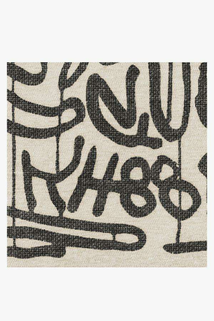 8 10 Black And White Rugs * | Deals Ruggable Keith Haring Freestyle Black & Ivory