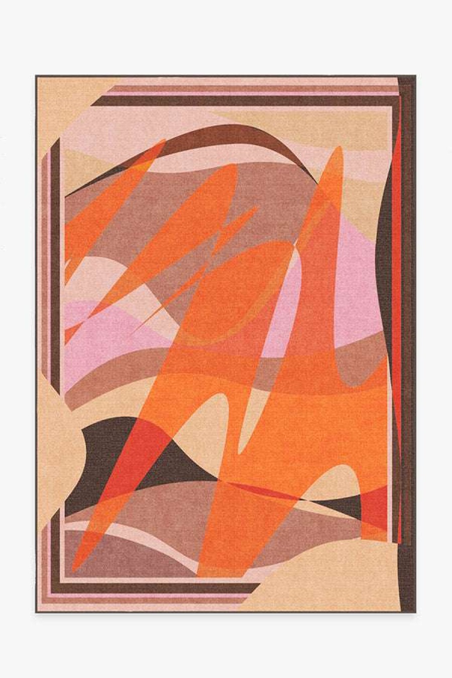 Abstract Rugs * | Best Reviews Of Ruggable Monica Ahanonu Carrot Sunrise Rug