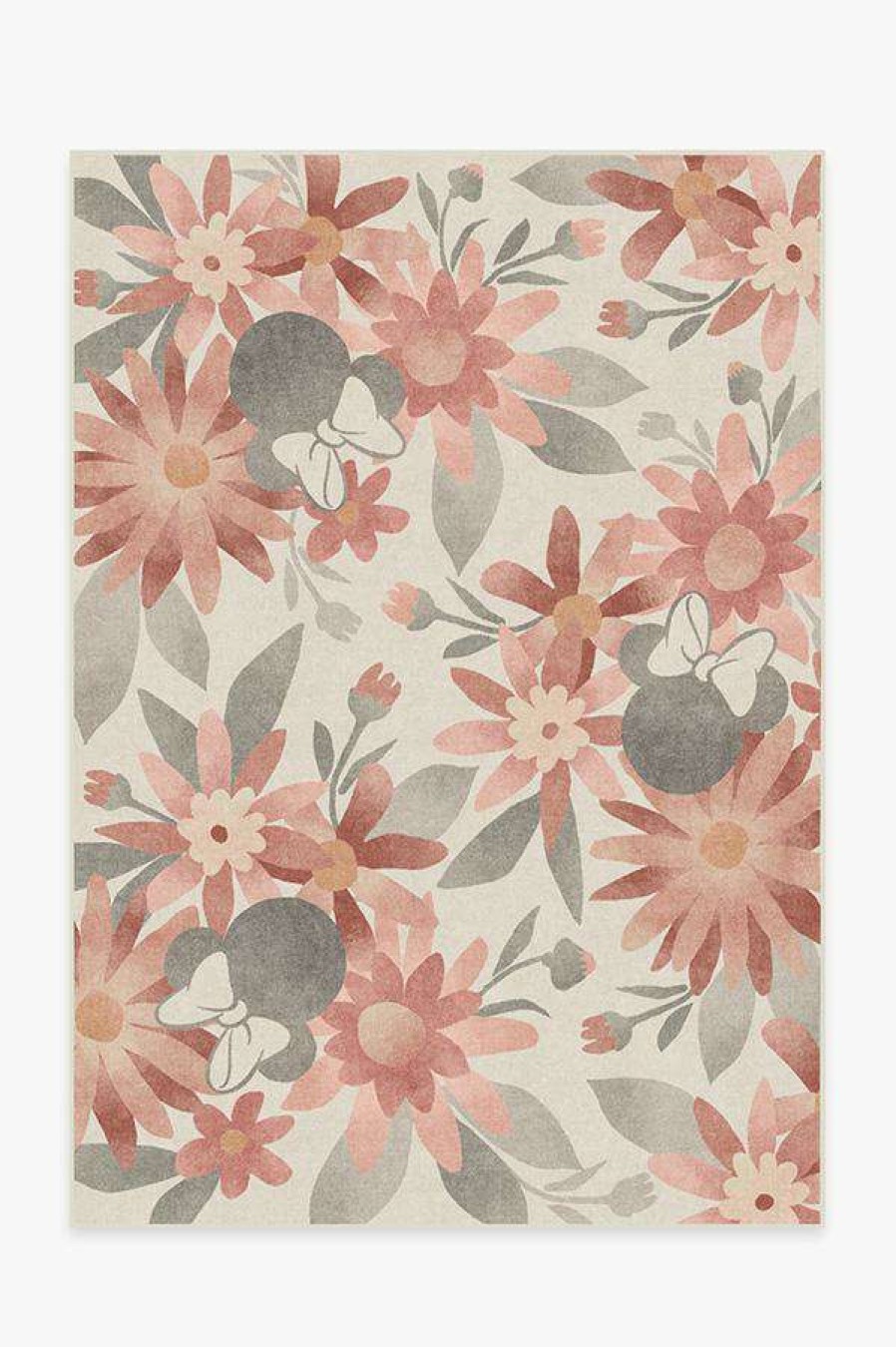 8 10 Red Area Rugs * | Coupon Ruggable Minnie Floral Rosewood Rug