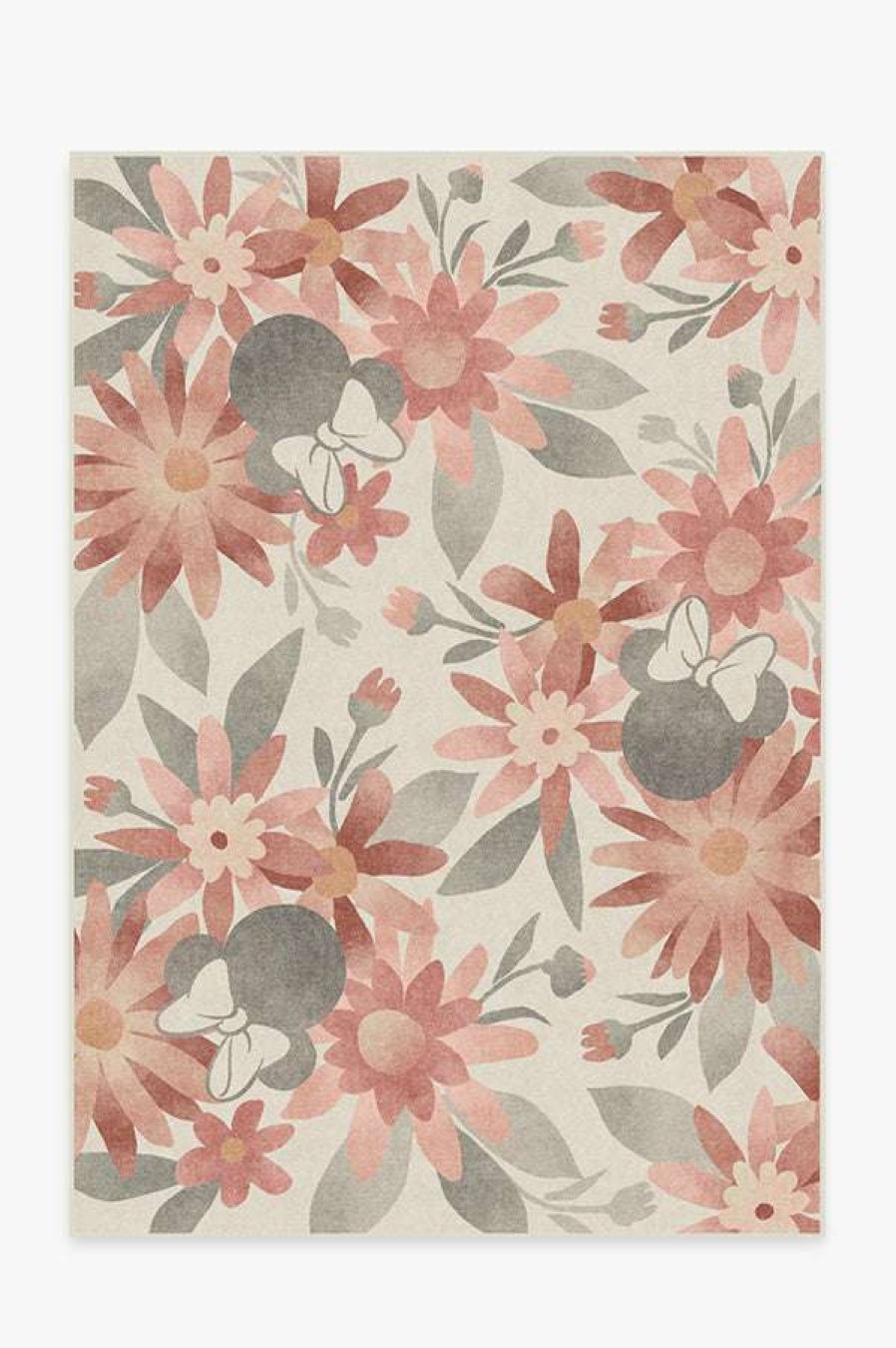 8 10 Red Area Rugs * | Coupon Ruggable Minnie Floral Rosewood Rug