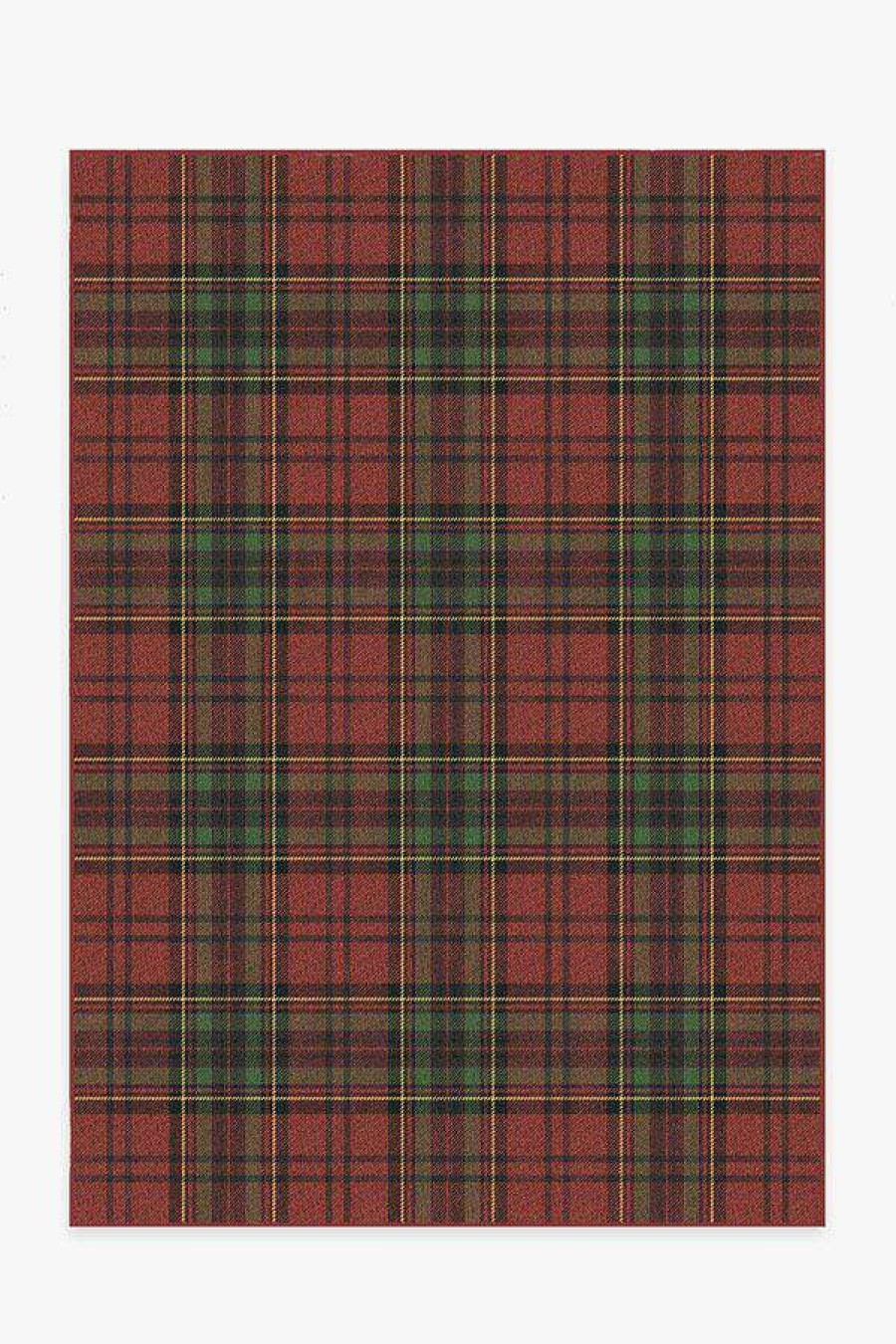 8 10 Red Area Rugs * | Discount Ruggable Dress Stewart Tartan Red Rug