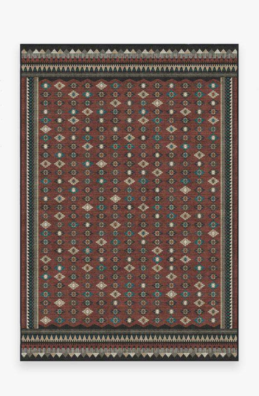 8 10 Red Area Rugs * | Top 10 Ruggable Noorani Vintage Red Rug