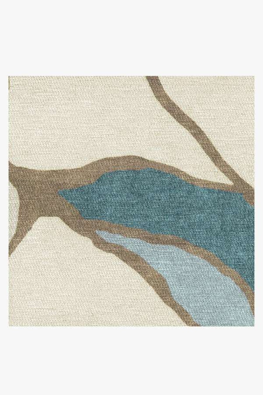 Abstract Rugs * | Flash Sale Ruggable Nina Takesh Aude Teal & Ivory Rug