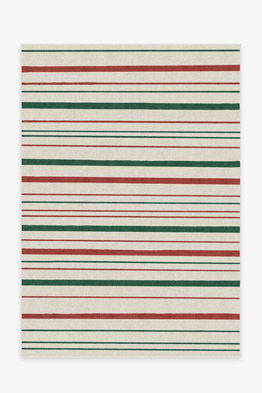 8 10 Red Area Rugs * | Coupon Ruggable Hudson Stripe Red & Green Rug