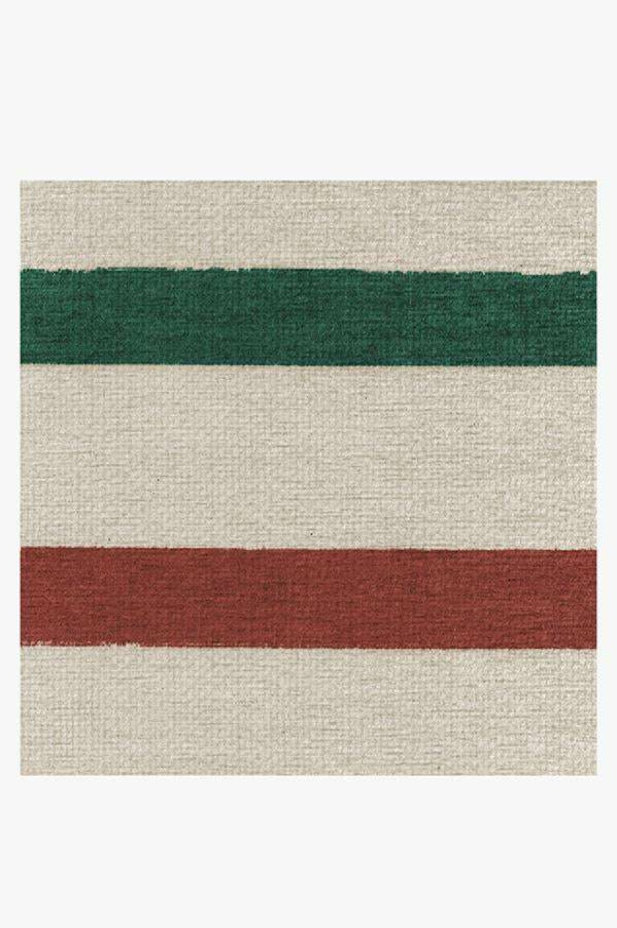 8 10 Red Area Rugs * | Coupon Ruggable Hudson Stripe Red & Green Rug