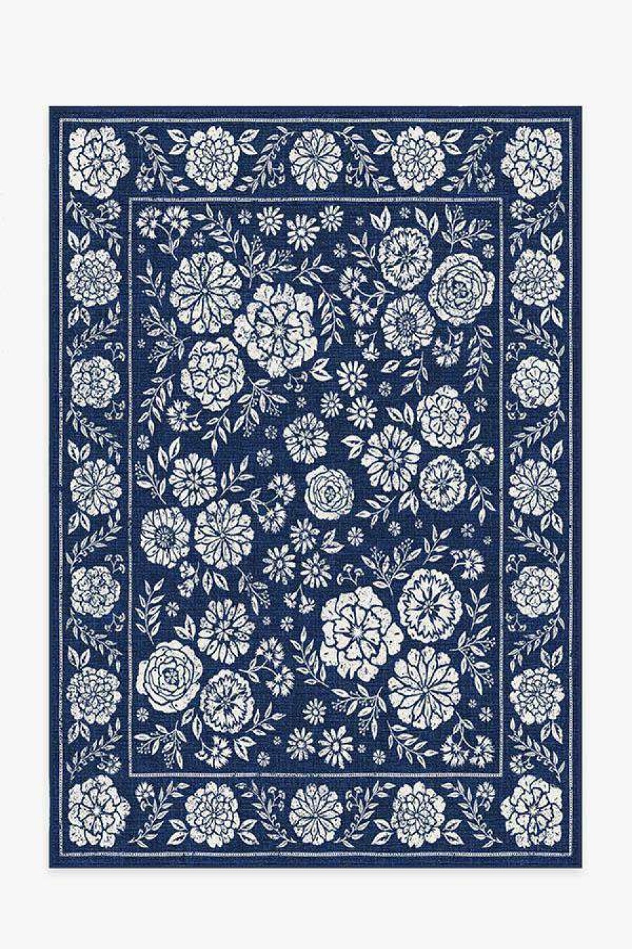 6 9 Outdoor Rugs * | Deals Ruggable Outdoor Carmela Suzani Royal Blue Rug