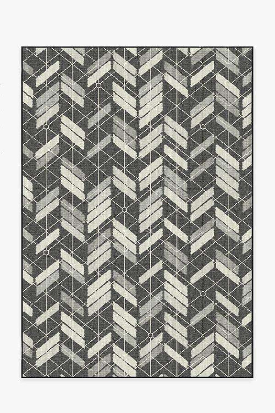 6 9 Outdoor Rugs * | Buy Ruggable Outdoor Painted Chevron Black Rug