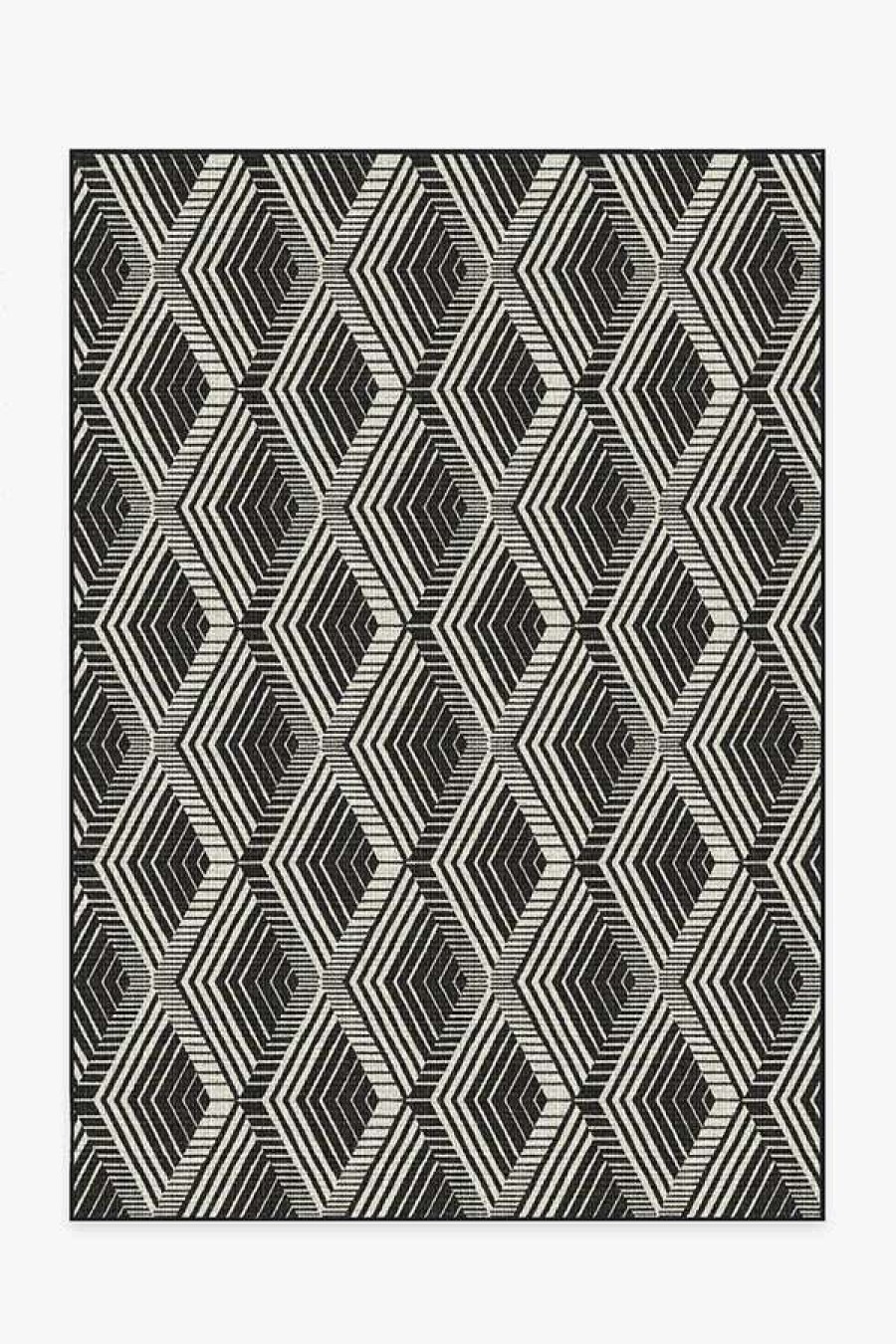 6 9 Outdoor Rugs * | Deals Ruggable Outdoor Motus Diamond Black Rug