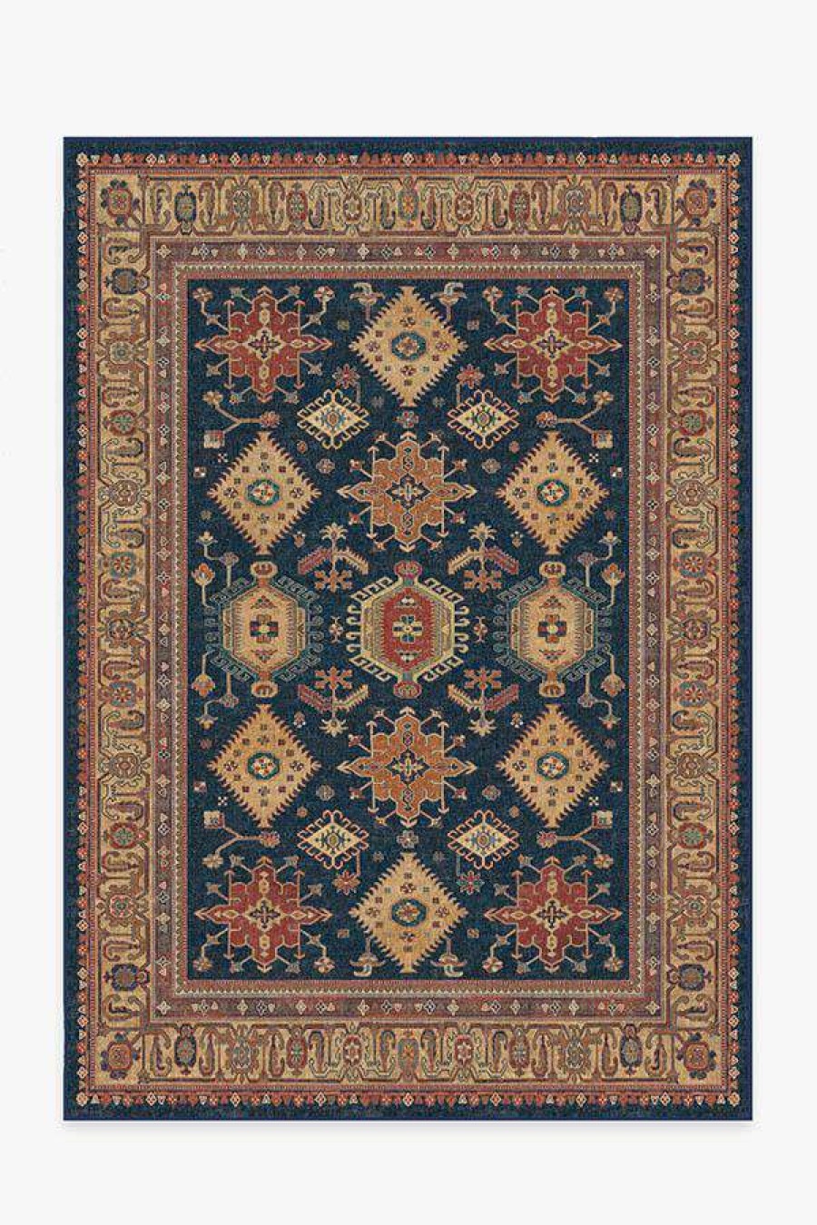 8 10 Red Area Rugs * | Best Reviews Of Ruggable Cambria Sapphire Rug