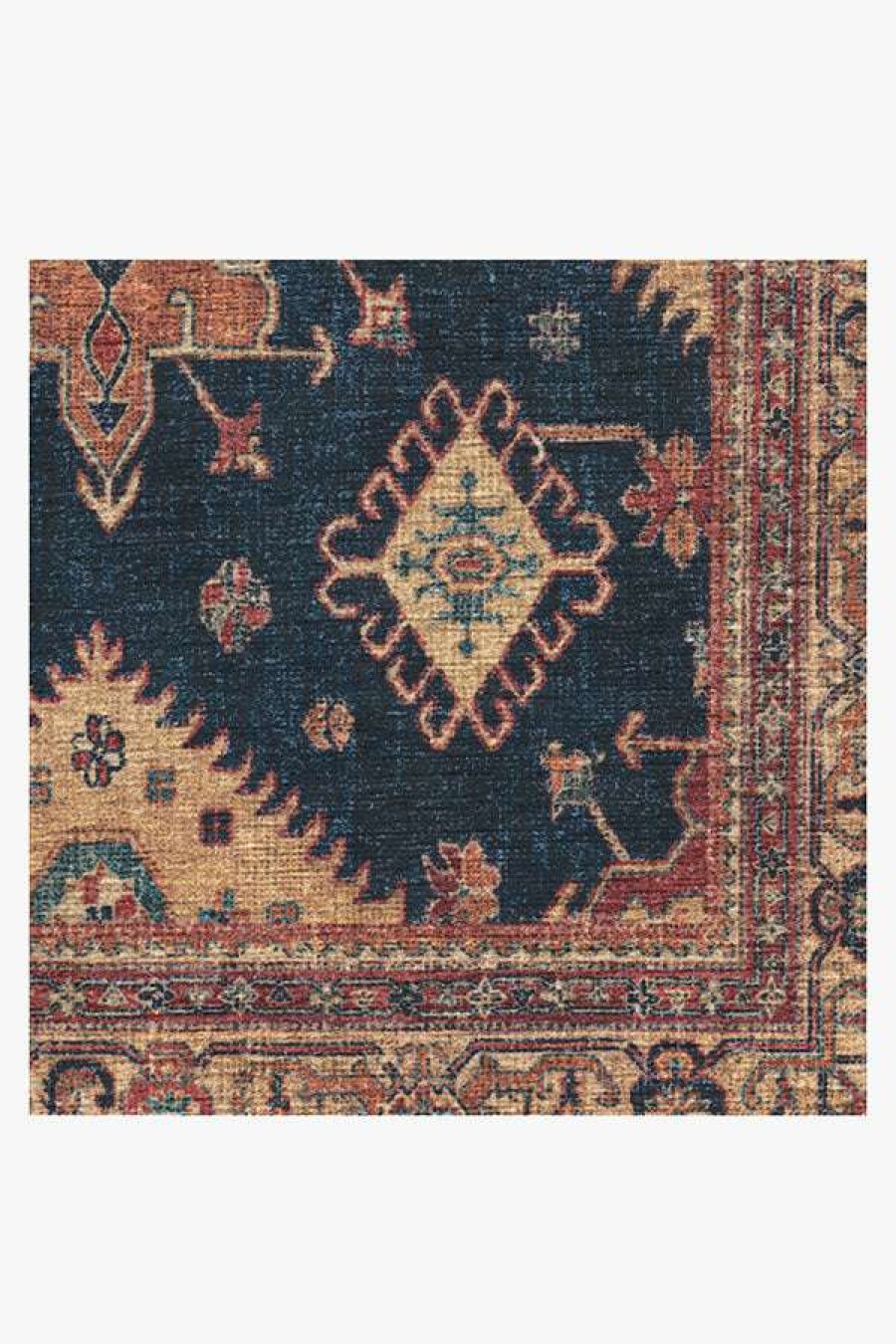 8 10 Red Area Rugs * | Best Reviews Of Ruggable Cambria Sapphire Rug