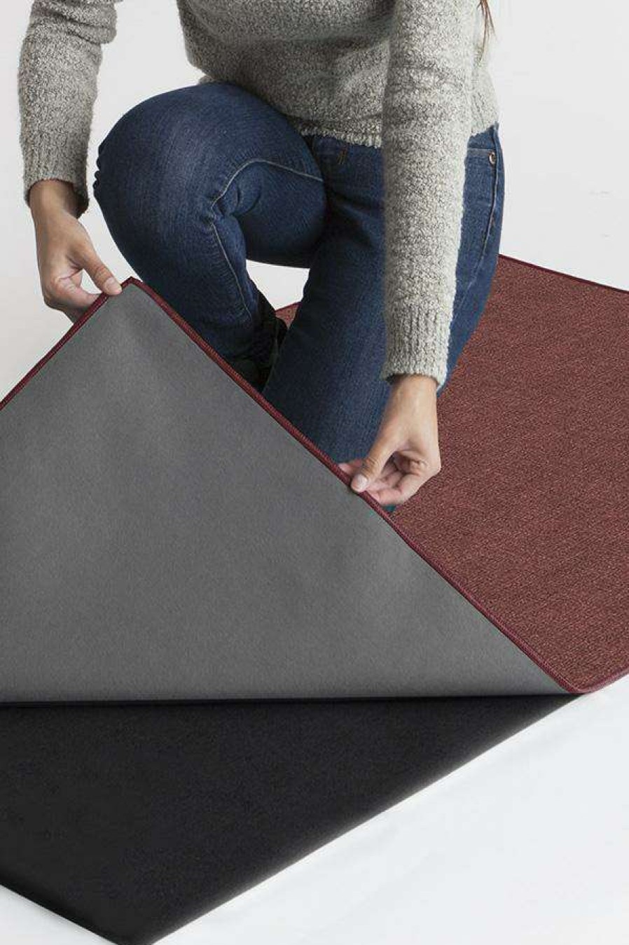 8 10 Red Area Rugs * | Best Deal Ruggable Heathered Solid Burgundy Rug