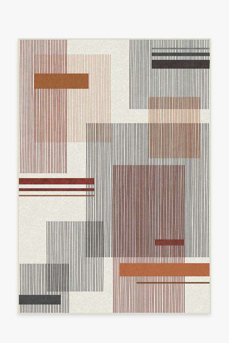 Abstract Rugs * | Hot Sale Ruggable Quadra Orange Rug