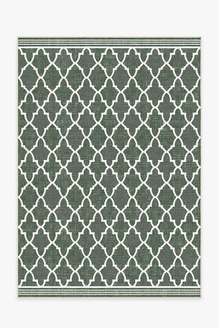 6 9 Outdoor Rugs * | Outlet Ruggable Outdoor Varia Trellis Forest Green Rug