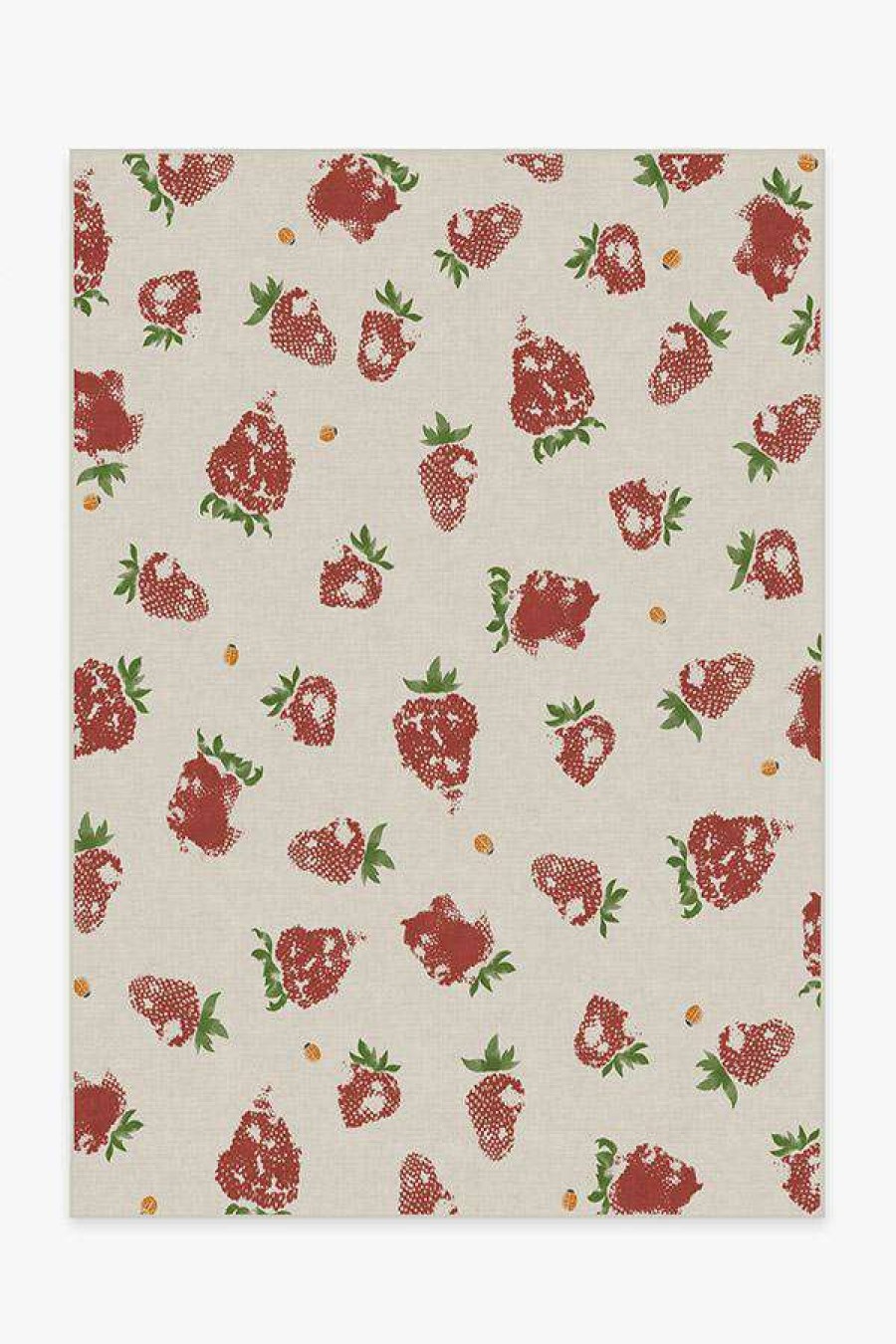 8 10 Red Area Rugs * | Buy Ruggable Strawberries Red Rug