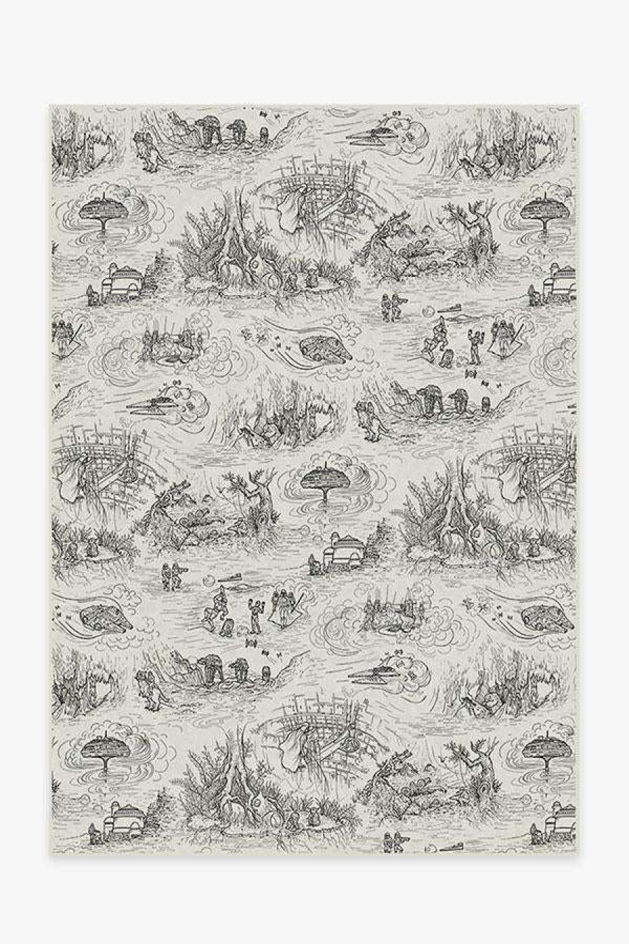 8 10 Black And White Rugs * | Brand New Ruggable Star Wars Toile White Rug