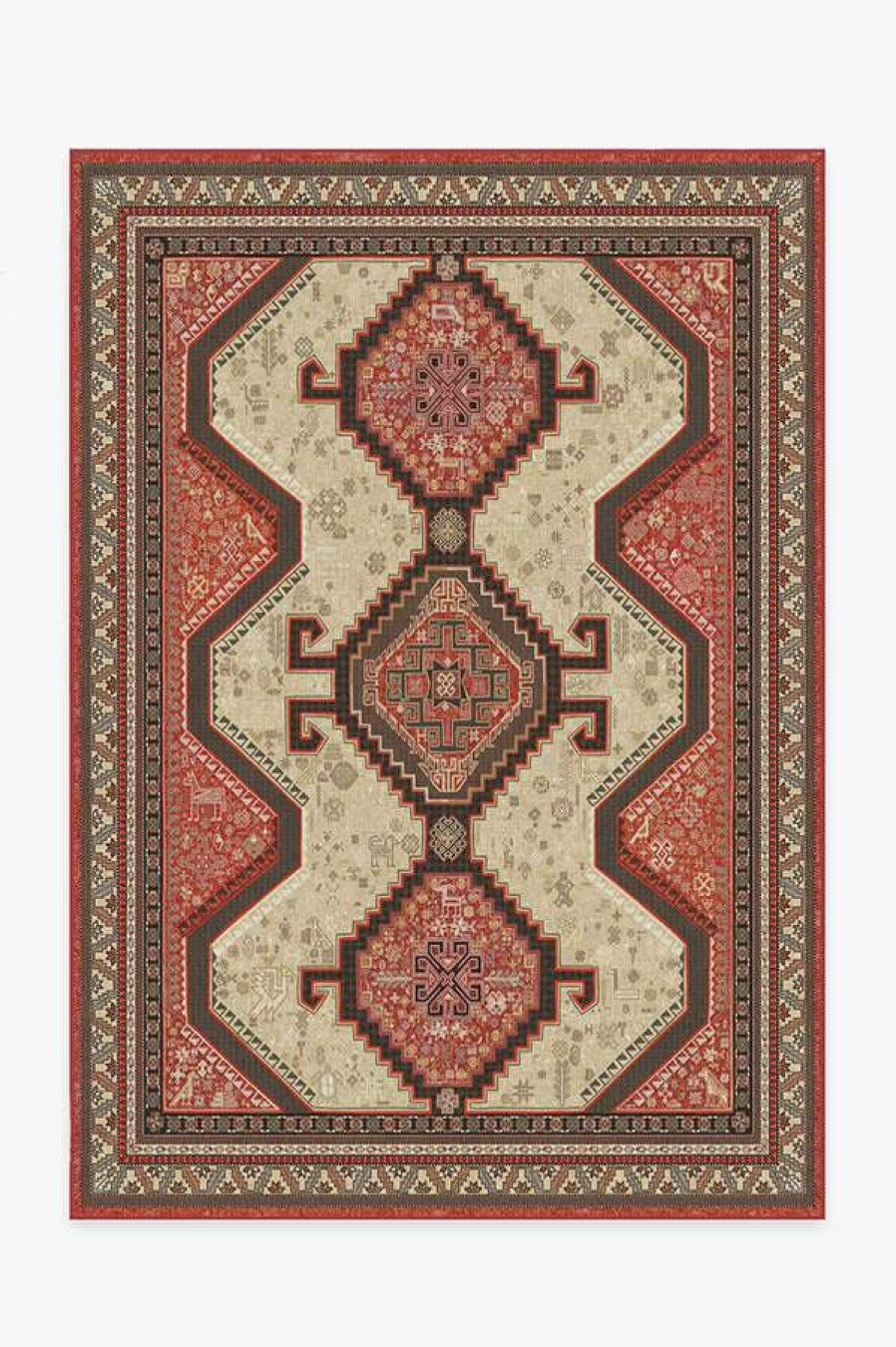 8 10 Red Area Rugs * | Best Deal Ruggable Zareen Paprika Red Rug