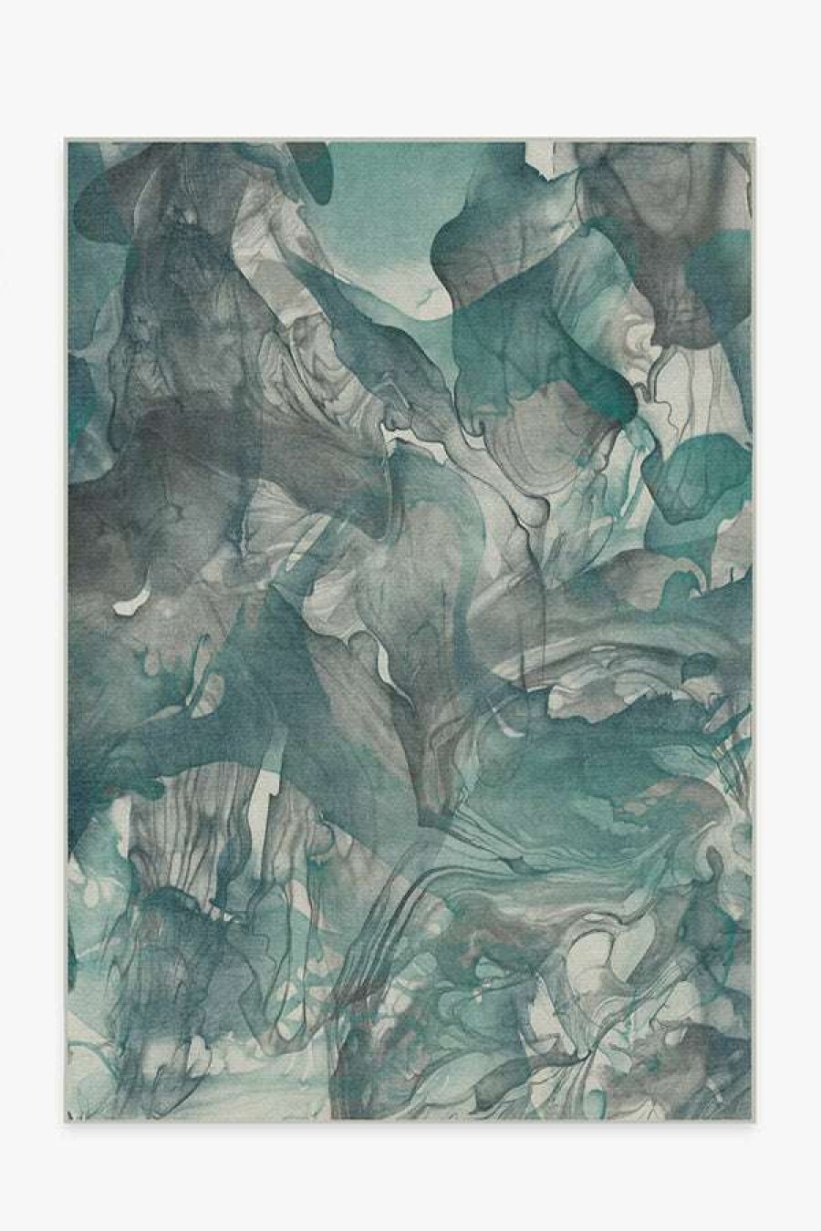 Abstract Rugs * | Cheap Ruggable Aurora Teal Grey Rug