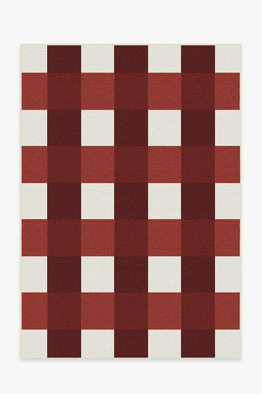 6 9 Outdoor Rugs * | Promo Ruggable Outdoor Gingham Plaid Red & White Rug