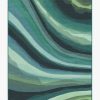 Abstract Rugs * | Best Reviews Of Ruggable Watercolor Waves Citrus Green Rug