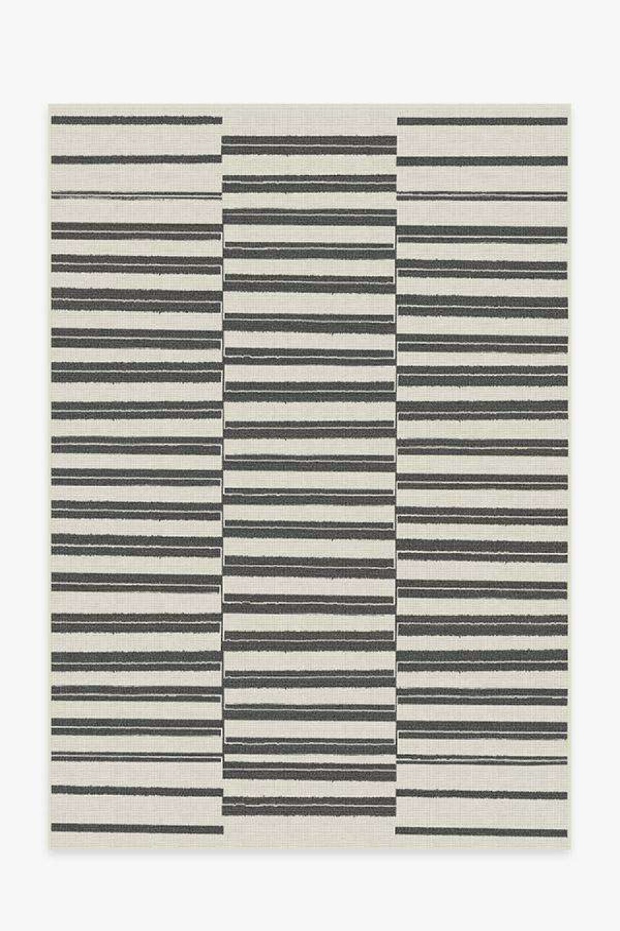 6 9 Outdoor Rugs * | Cheapest Ruggable Outdoor Offset Stripe Black Rug