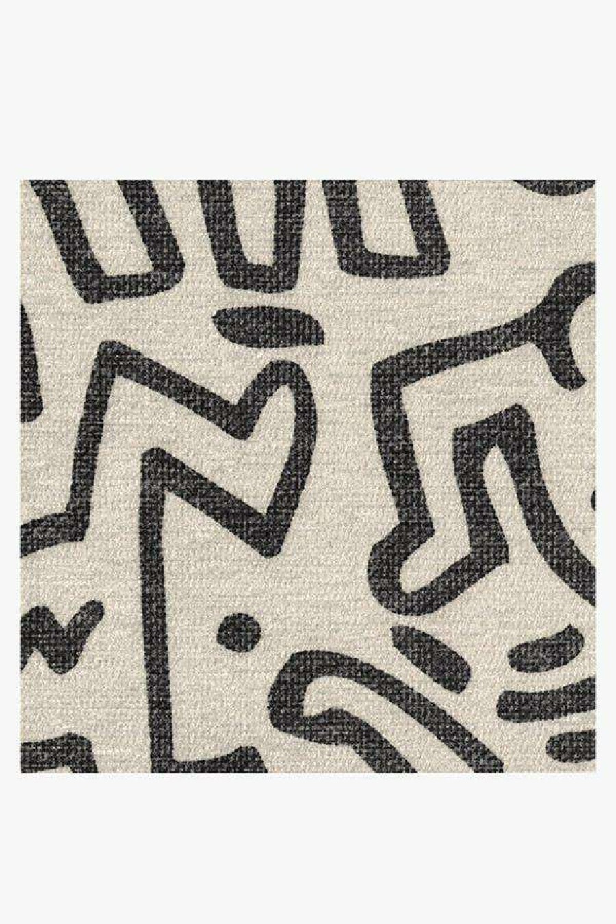 8 10 Black And White Rugs * | Flash Sale Ruggable Keith Haring Block Party Black & Ivory