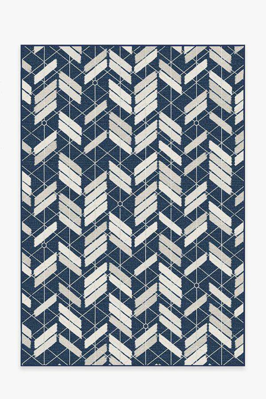 6 9 Outdoor Rugs * | Cheap Ruggable Outdoor Painted Chevron Navy Rug