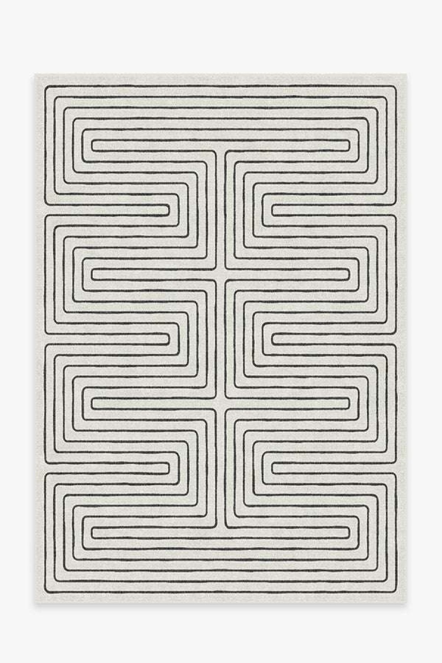 8 10 Black And White Rugs * | Promo Ruggable Jonathan Adler Labyrinth Black & Ivory Rug