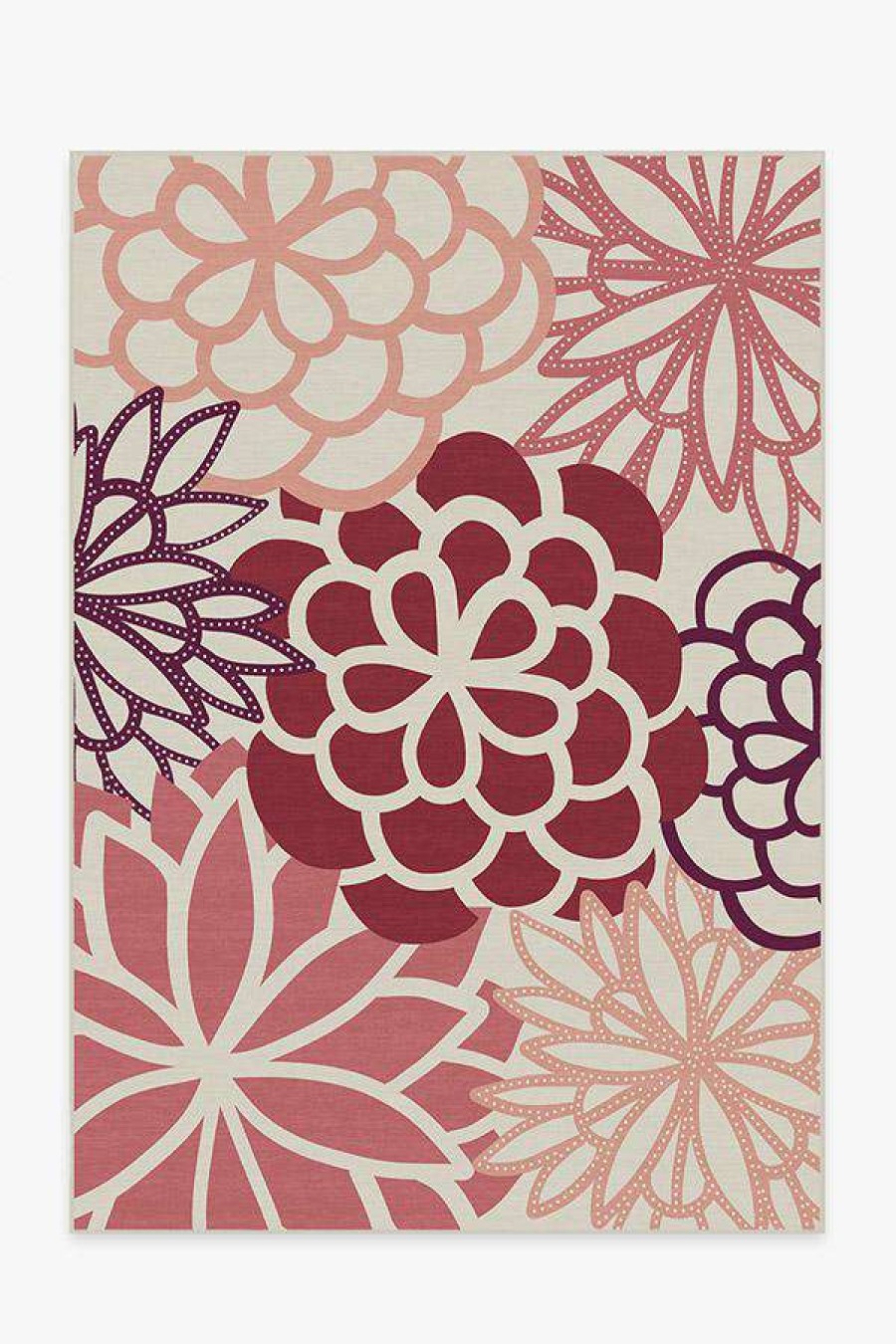 8 10 Red Area Rugs * | Promo Ruggable Emma Floral Rouge Pink Rug