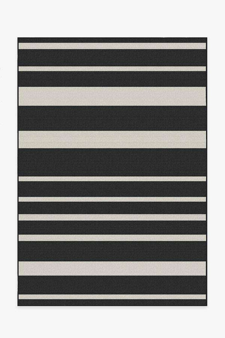 6 9 Outdoor Rugs * | Budget Ruggable Outdoor Sailmaker Stripe Black Rug